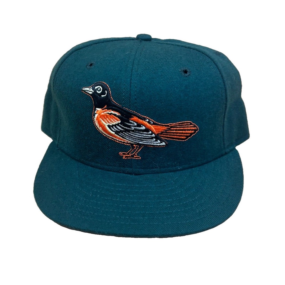 Vintage BALTIMORE ORIOLES Green New Era 5950 Wool Made USA Fitted Sz 7 1/4